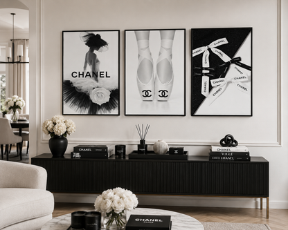 Luxury Fashion Wall Art Set | Monochrome Designer Prints