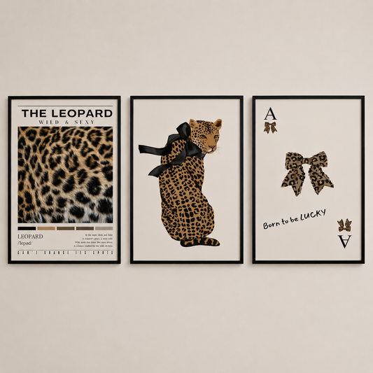 Leopard Wall Art Set of 3 | Luxury Neutral Fashion Prints