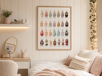 Labubu Poster Print | Trendy Collectible Character Wall Art | Teen Bedroom Decor