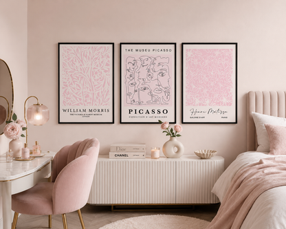 Pink Gallery Wall Prints Set of 3 | Matisse Picasso Wall Art