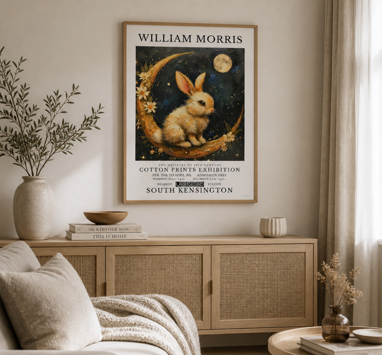 William Morris Rabbit Print Vintage Wall Art