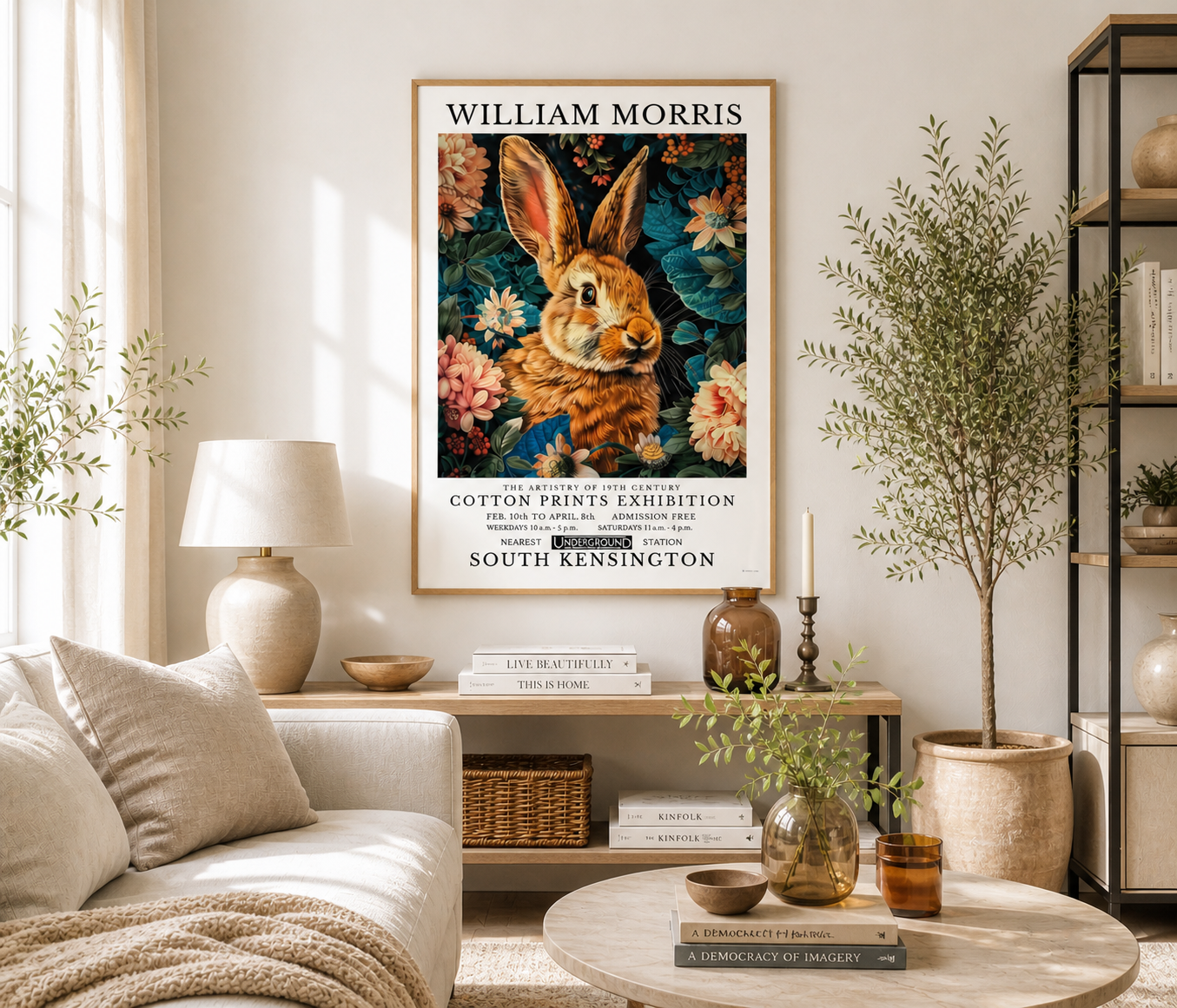 William Morris Rabbit Print Vintage Wall Art