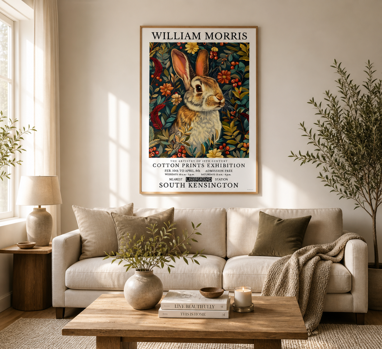 William Morris Rabbit Print Vintage Wall Art