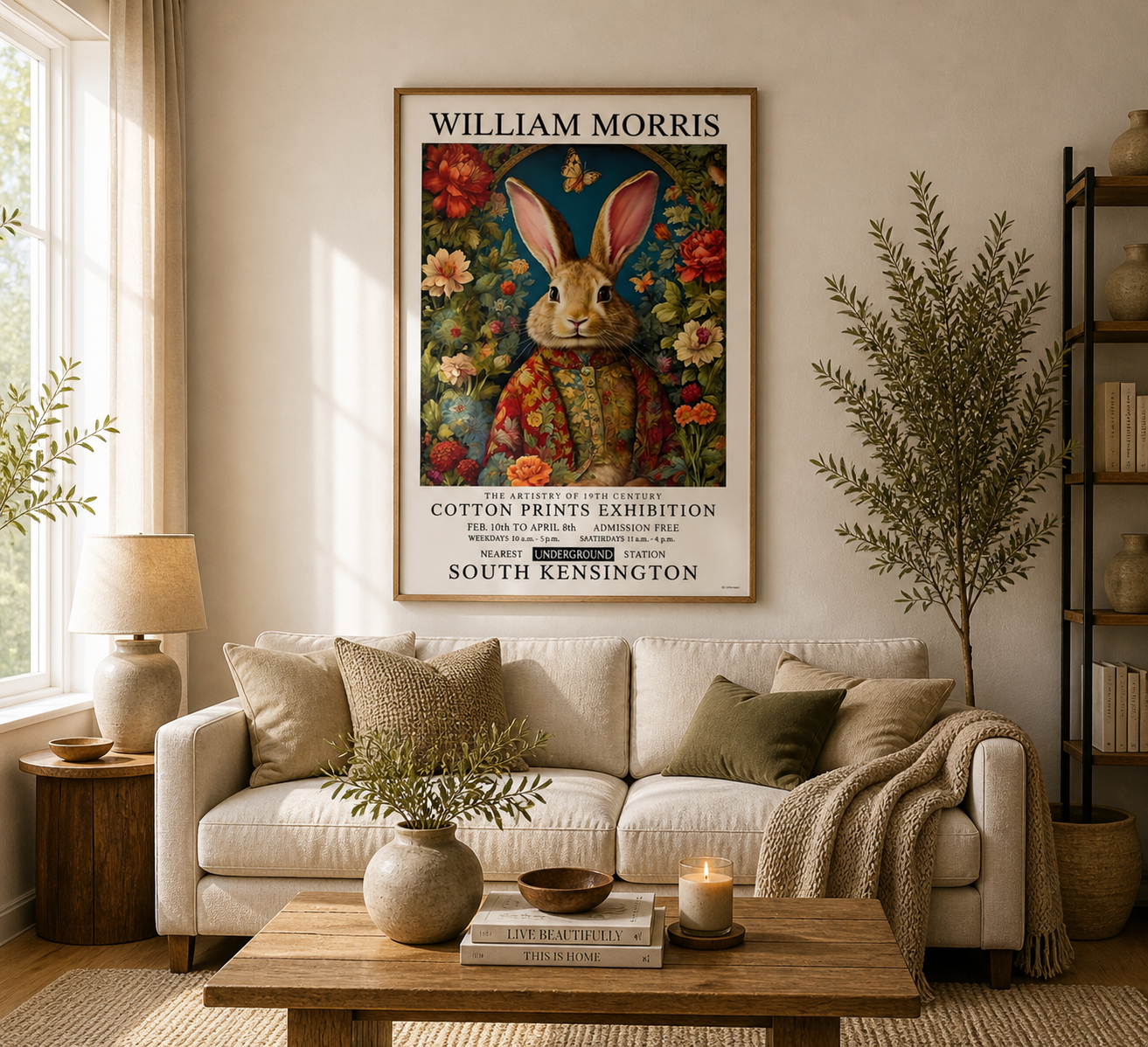 William Morris Rabbit Print Vintage Wall Art