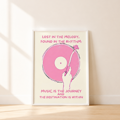Pink Music Wall Art Print | Feminine Vinyl Record Poster