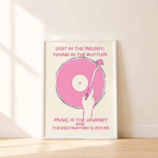 Pink Music Wall Art Print | Feminine Vinyl Record Poster