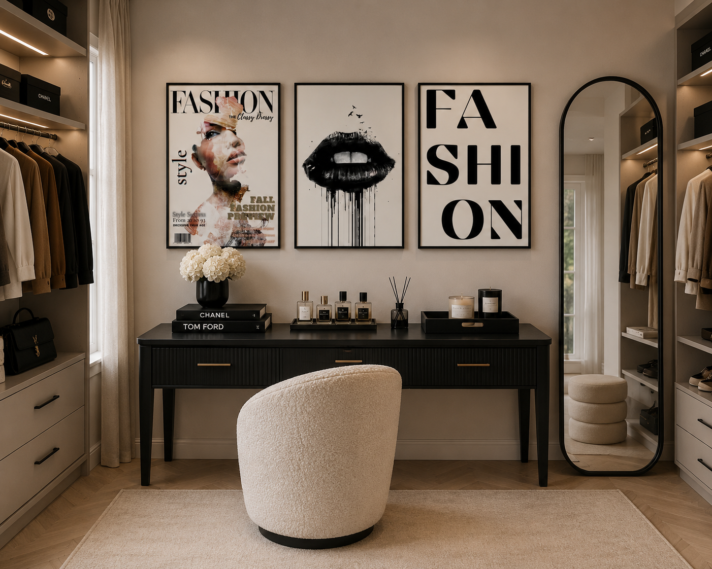 Luxury Fashion Wall Art Set of 3 | Neutral Designer Prints