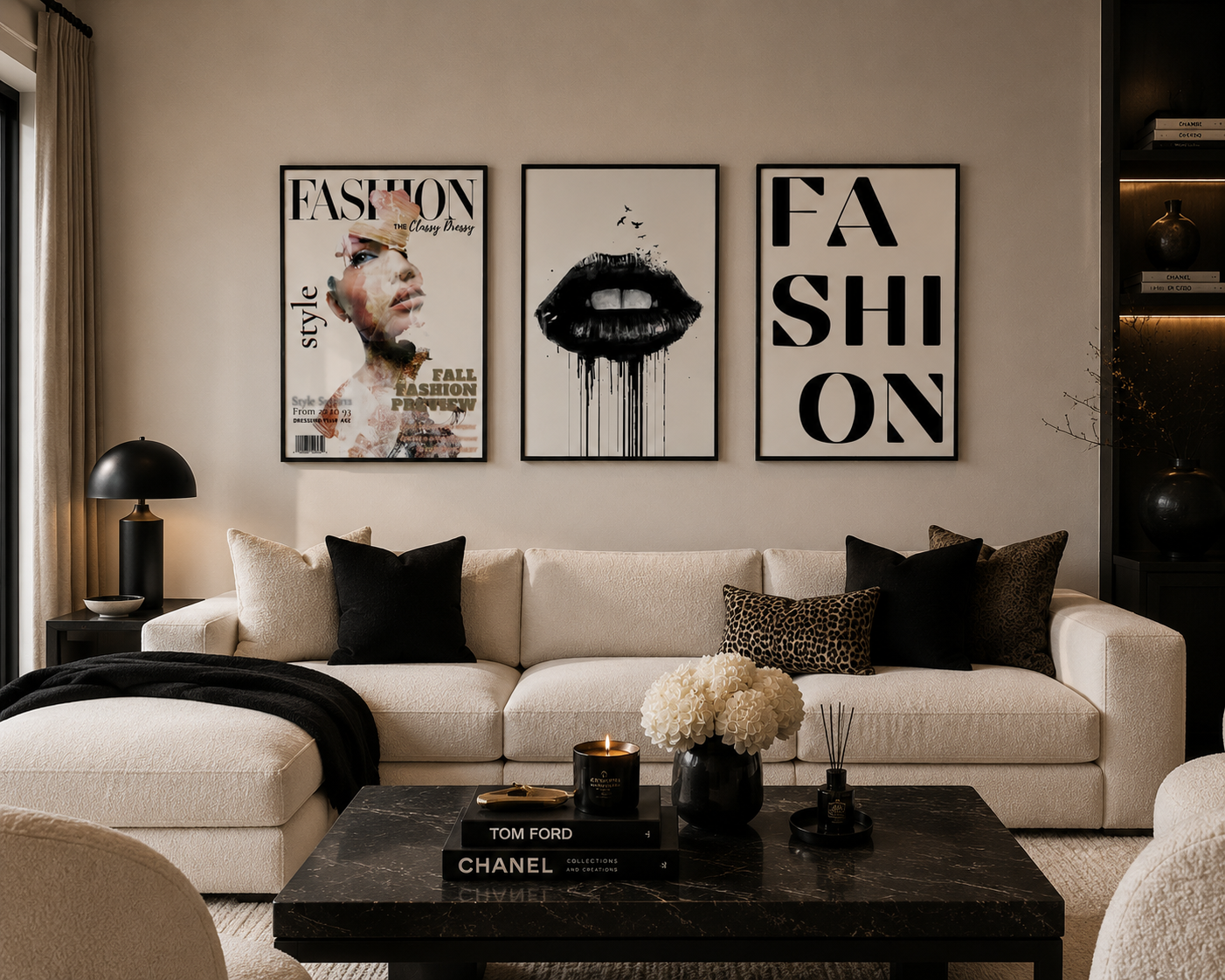 Luxury Fashion Wall Art Set of 3 | Neutral Designer Prints