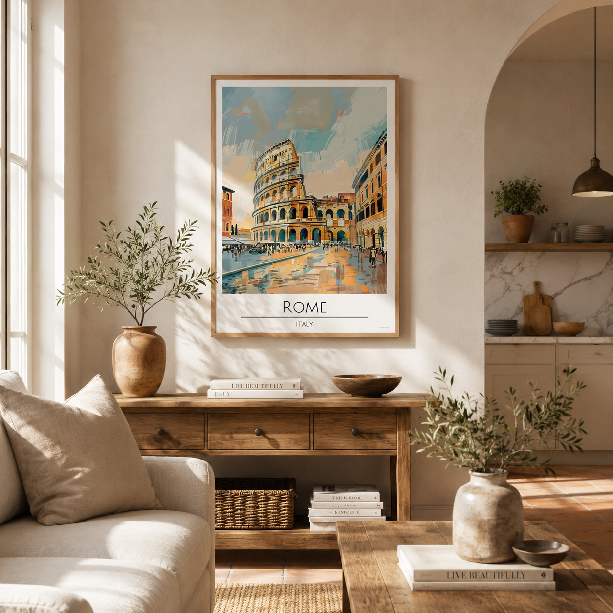 Rome Italy Travel Print | Colosseum Italian Wall Art Poster