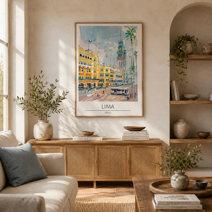 Lima Peru Travel Print | Modern South America Wall Art Poster