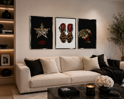 Designer inspired leopard fashion prints in luxury modern home interior