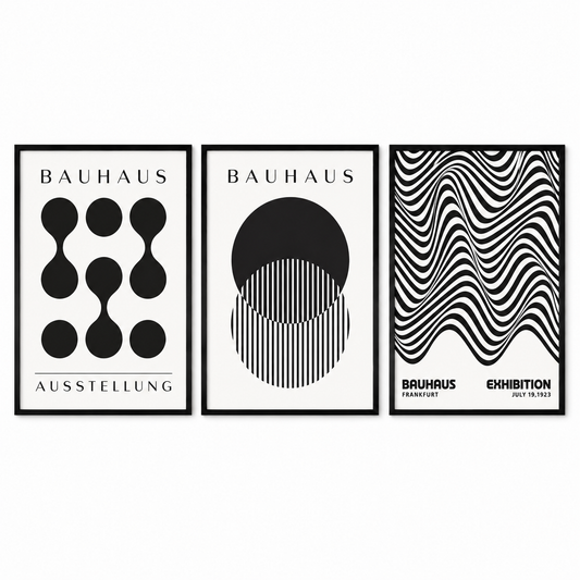 Set of 3 Black & White Bauhaus Prints