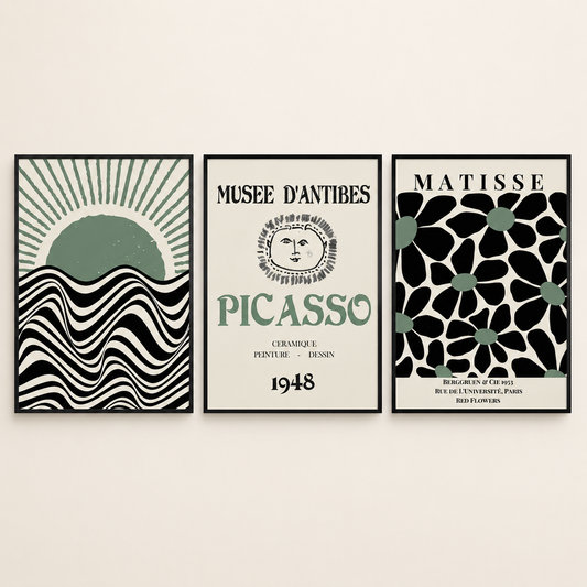 Set of 3 Bauhaus Matisse Picasso Prints