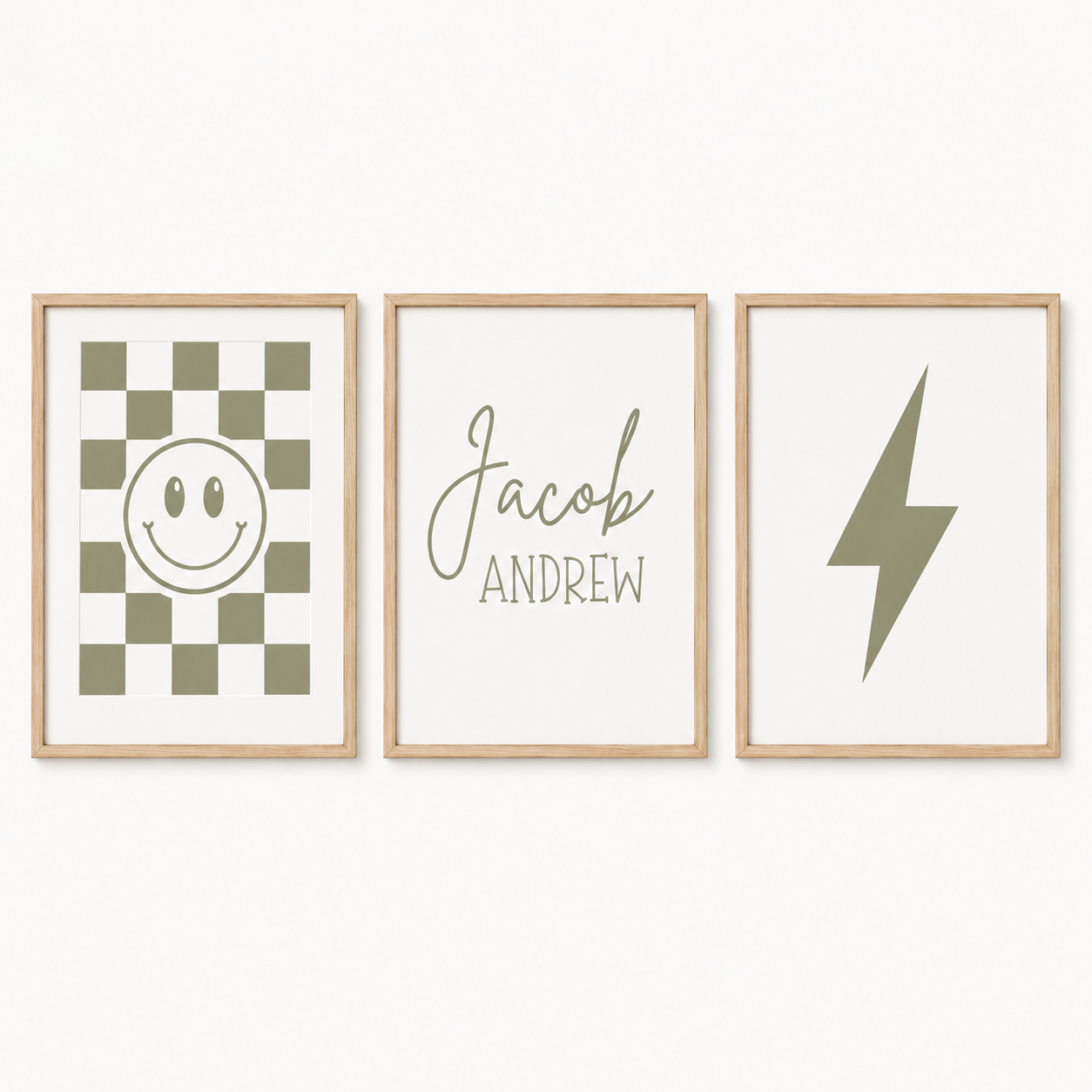Set of 3 Boys Personalised Bedroom Prints