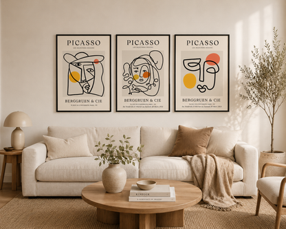 Set of 3 Picasso Abstract Faces Print's