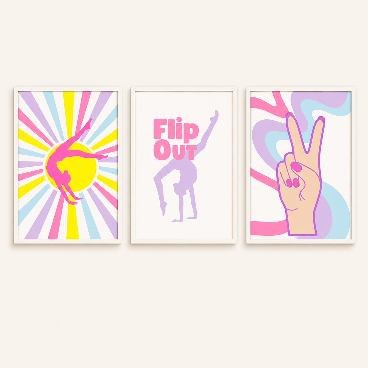 Set of 3 Gymnastics Preppy Poster