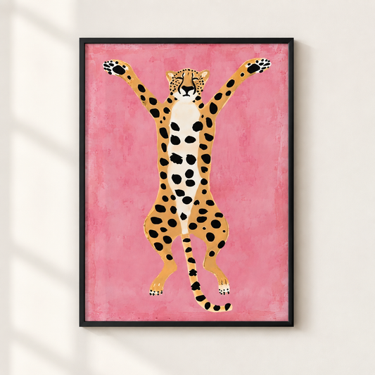 Pink Leopard Wall Art Print
