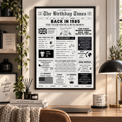 Personalised Year You Were Born Print