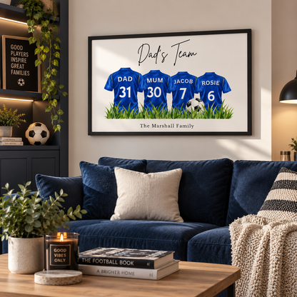 Personalised Chelsea Inspired Family Football Print