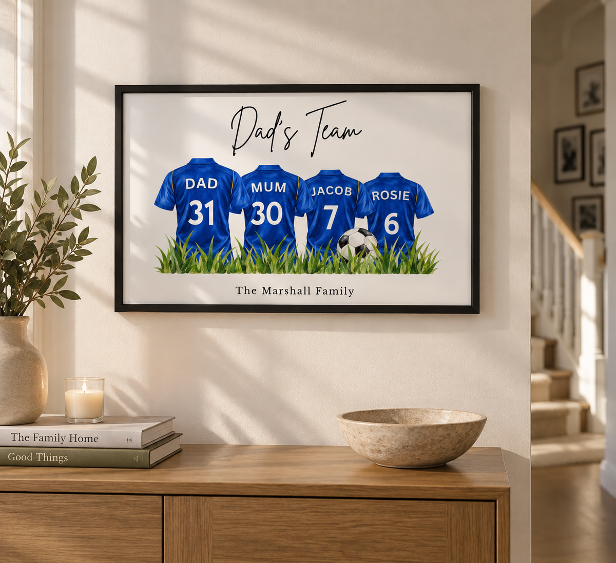 Personalised Chelsea Inspired Family Football Print
