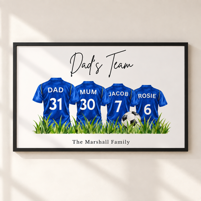 Personalised Chelsea Inspired Family Football Print