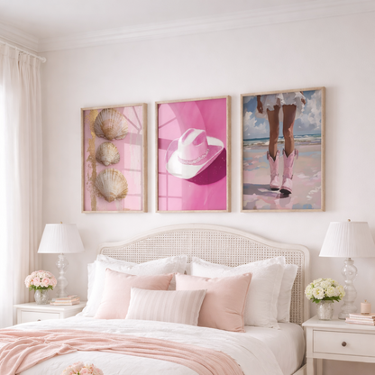Set of 3 Cowgirl Preppy Posters