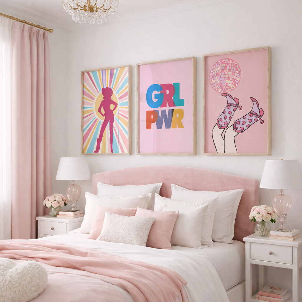 Set of 3 Cowgirl Preppy Posters