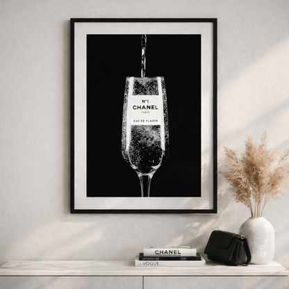 Chanel Champagne Luxury Fashion Print
