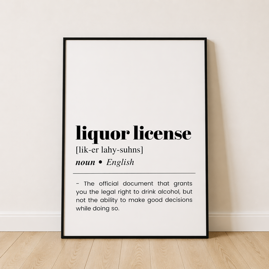 Liquor License Definition Poster