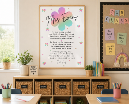 Personalised Thank You Teacher Print