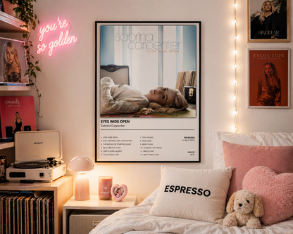Sabrina Carpenter Eyes Wide Open Album Poster