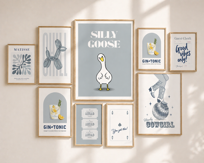 Grey Silly Goose Print