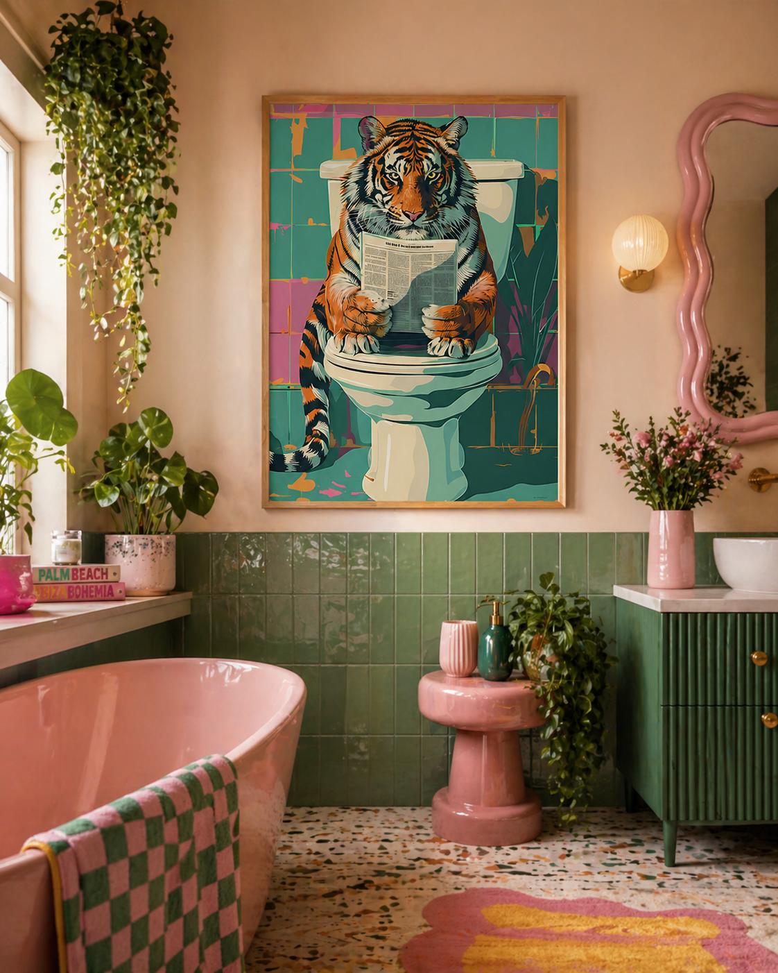 Tiger on Toilet Print