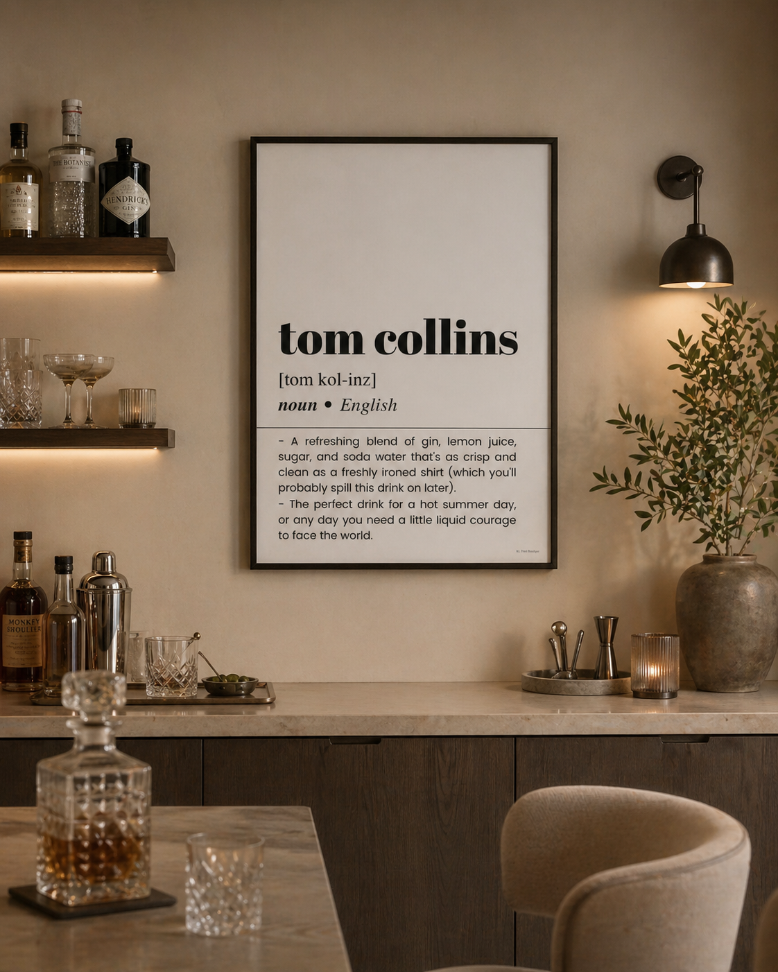 Tom Collins Definition Poster