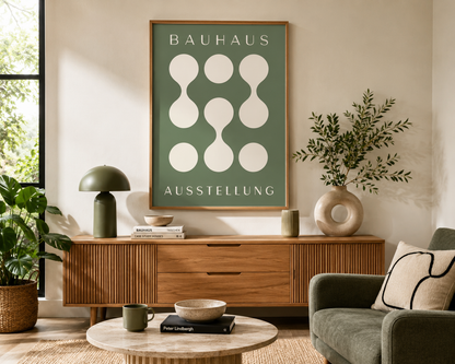 Bauhaus Green Geometric Print