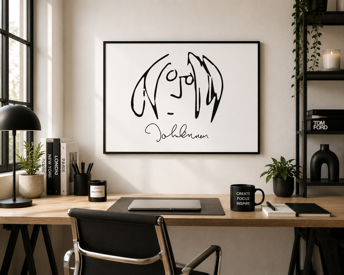 John Lennon Self Portrait Line Art Print