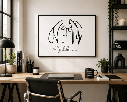 John Lennon Self Portrait Line Art Print