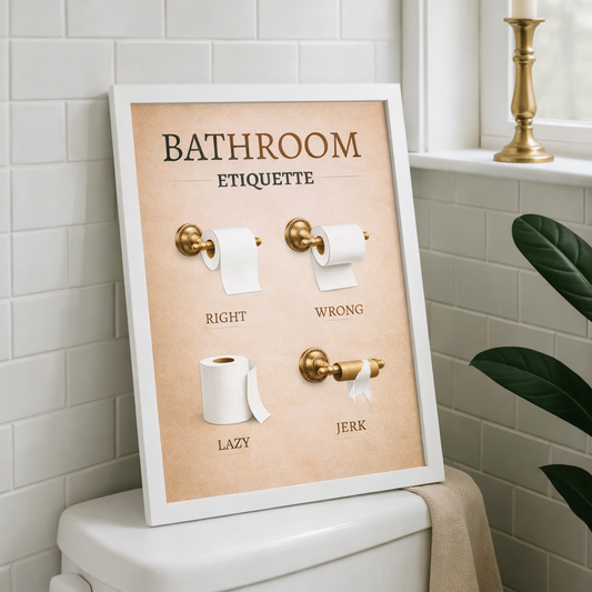 Funny Bathroom Etiquette Print