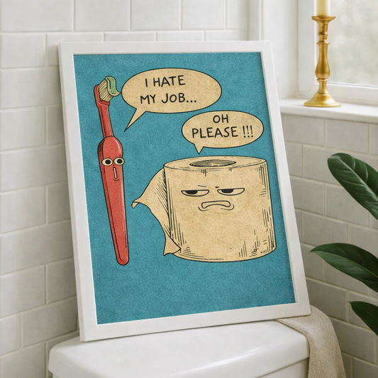 Funny Toothbrush & Toilet Roll Print