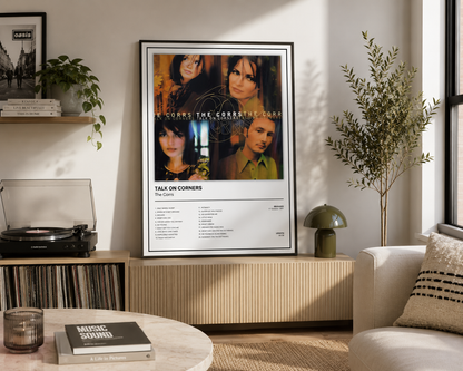 The Corrs Talk On Corners album artwork wall print creating a stylish music-inspired gallery space.