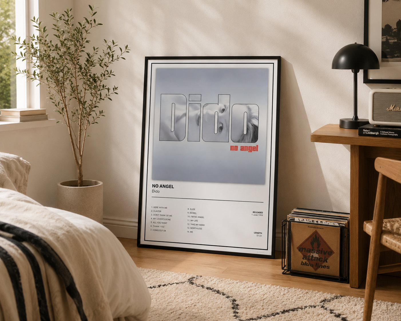 Dido No Angel album artwork wall print creating a stylish music-inspired gallery wall.