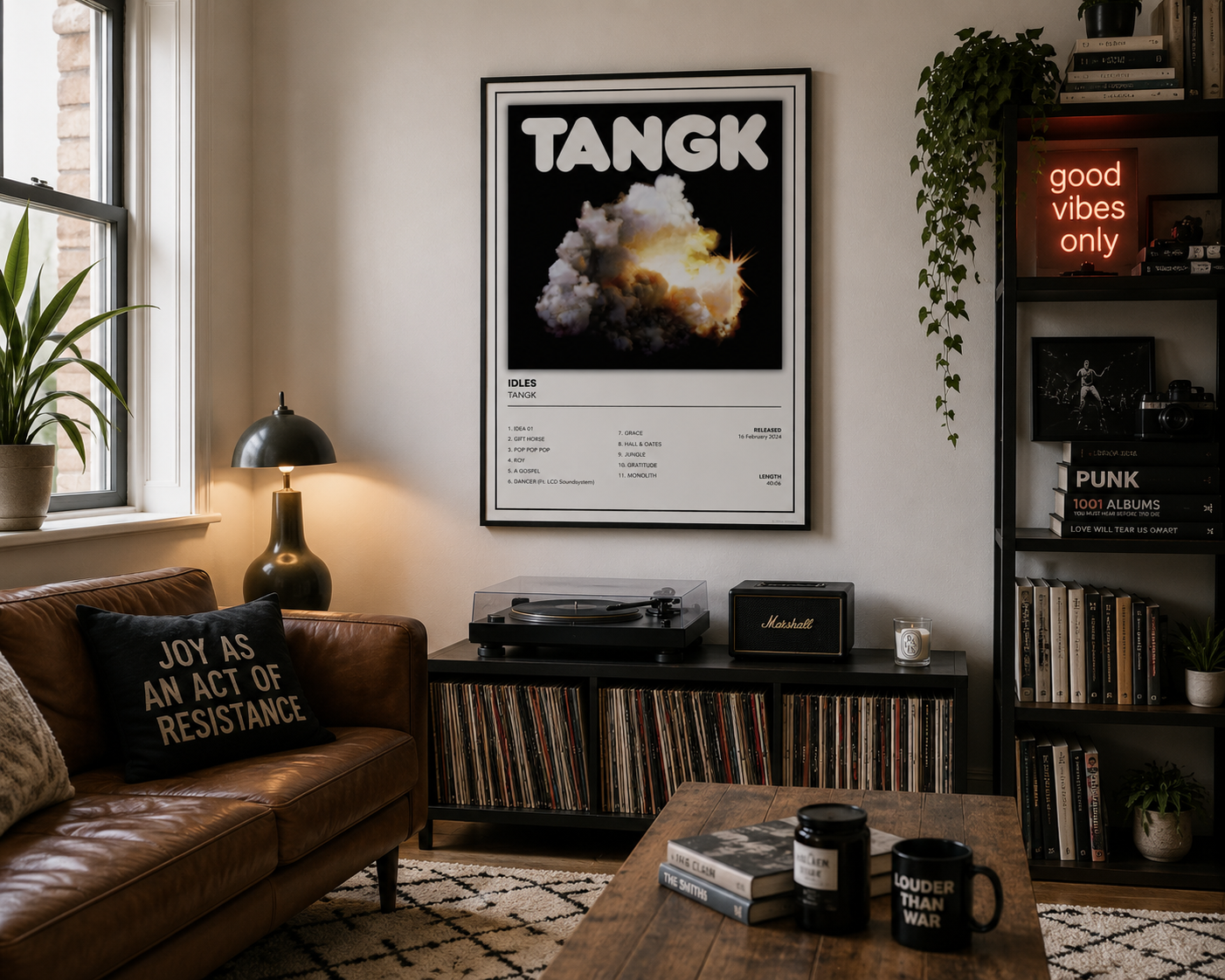 Premium IDLES TANGK album poster for indie rock fans and modern gallery wall décor.