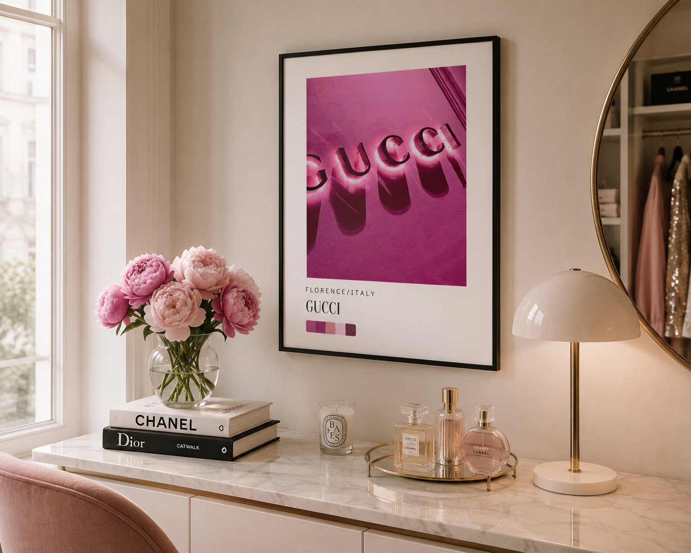 Pink Gucci Wall Art