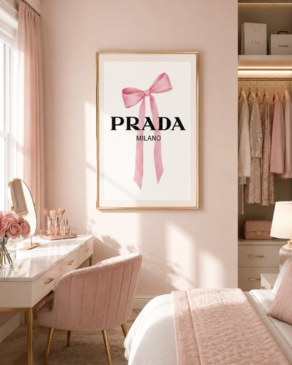 Pink Bow Fashion Wall Art