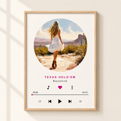 Texas Hold 'Em Music Player Wall Art
