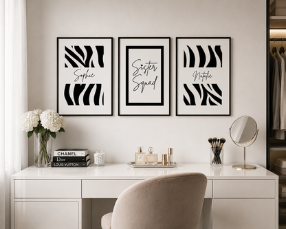 Personalised Sister Squad Wall Art Set
