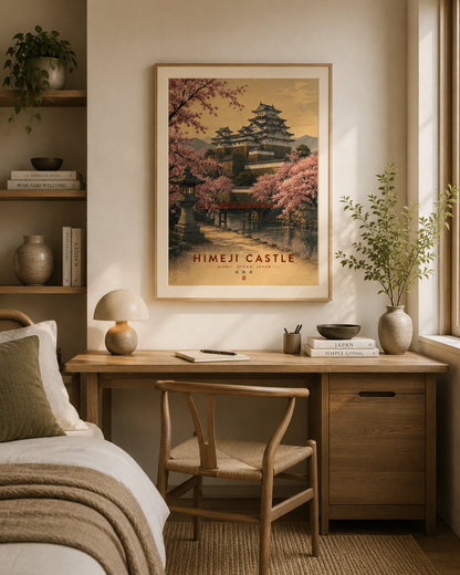 Himeji Castle Japan Travel Poster