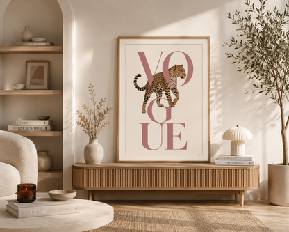Leopard Vogue Print | Blush Pink LP03