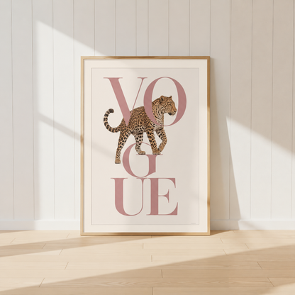 Leopard Vogue Print | Blush Pink LP03
