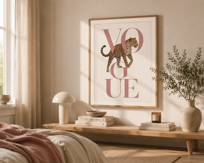 Leopard Vogue Print | Blush Pink LP03